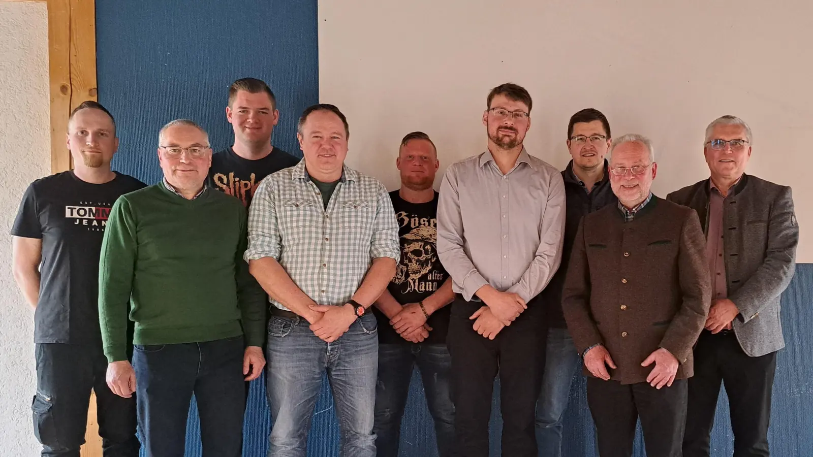 Andreas Kraus, Thomas Bayer, Johannes Wildenauer, Christoph Lindner, Matthias Bodensteiner, Gerhard Reitinger, Andreas Haider, Alwin Kleber, Richard Tischler (von links). (Bild: Alwin Kleber)