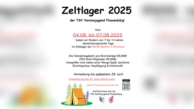 Plakat für das Zeltlager 2025 der TSV Vereinsjugend Flossenbürg. (Bild: Jonas Meiler)