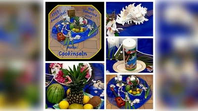 Liebevoll zusammengestellte Dekoration zum Thema Cookinseln. (Bild: Bärbel Hirsch)