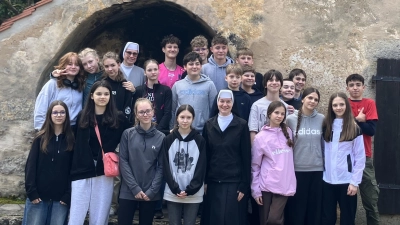 21 Schüler aus Budweis zu Gast an der Realschule. (Bild: Sr. Maria-Lena Bombeck)