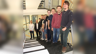 So sieht es aus, das Treppenpiano in der Staatlichen Technikerschule Amberg. (Bild: Claudia Wittmann/exb)