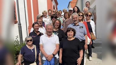 Teilnehmer des BLLV Kreisverbandes Tirschenreuth-Waldsassen beim Workshop „Erlebnis Stadtführung”  (Bild: Cornelia Stahl)